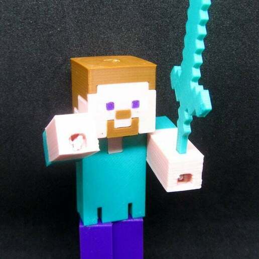 Download free STL file Minecraft Steve Articulated • 3D printing model ・ Cults