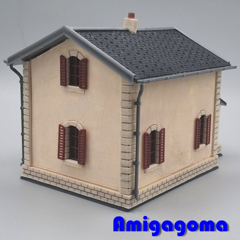 Jeu De Construction En Bois Zock Kron - Maison Garde Barrière - Vintage Tchécoslovaquie