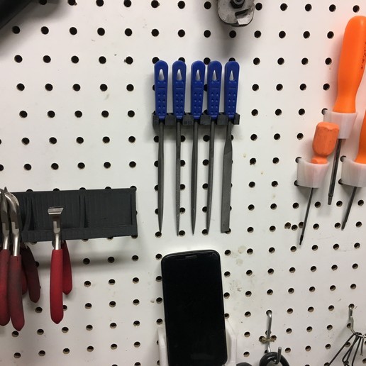 Download free STL files Small hand file set holder for pegboard ・ Cults