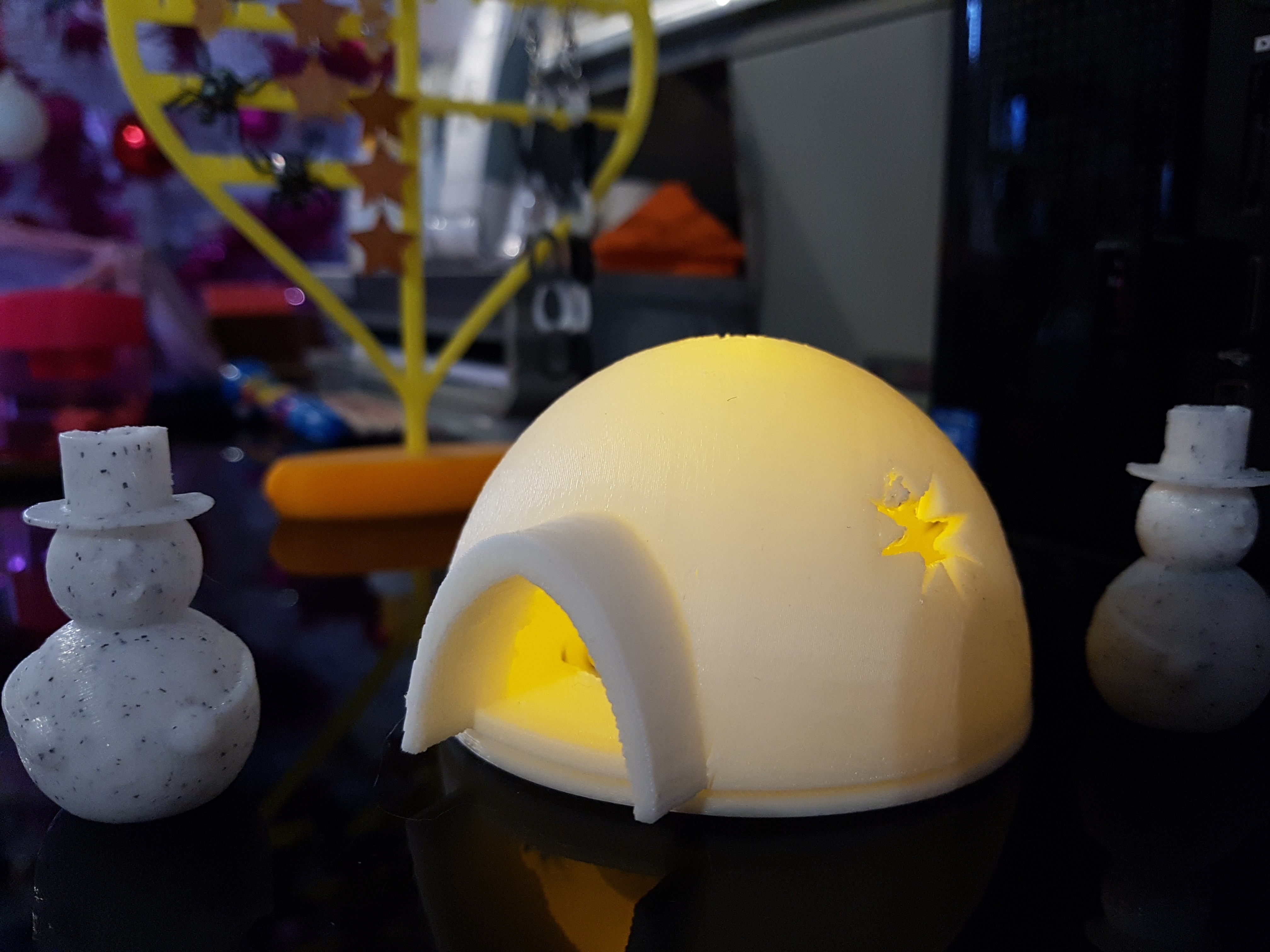 20171224_111746.jpg STL file Igloo box and tealight・3D printer design to download
