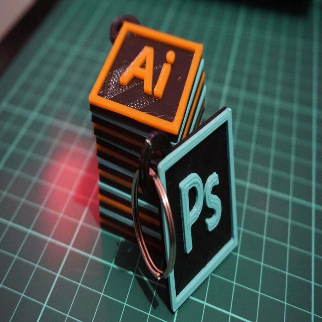 Free STL file Adobe CC Illustrator Keychain・Template to download and 3D ...