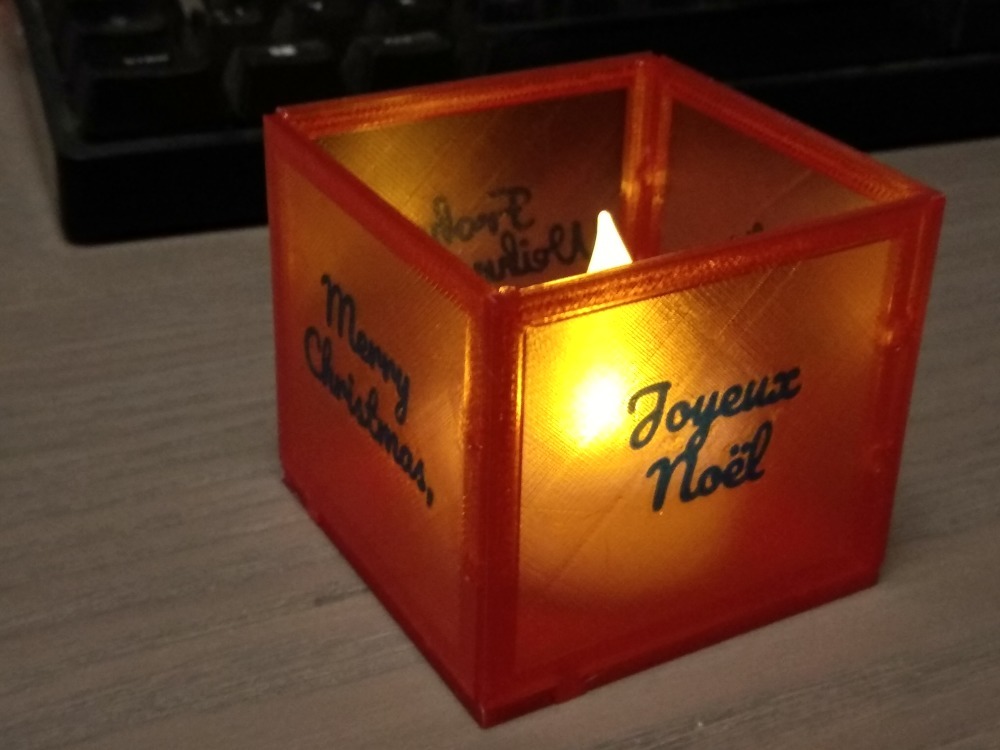 Free 3D file Pluggable Christmas tea light multi language "Merry Christmas"・3D printable design