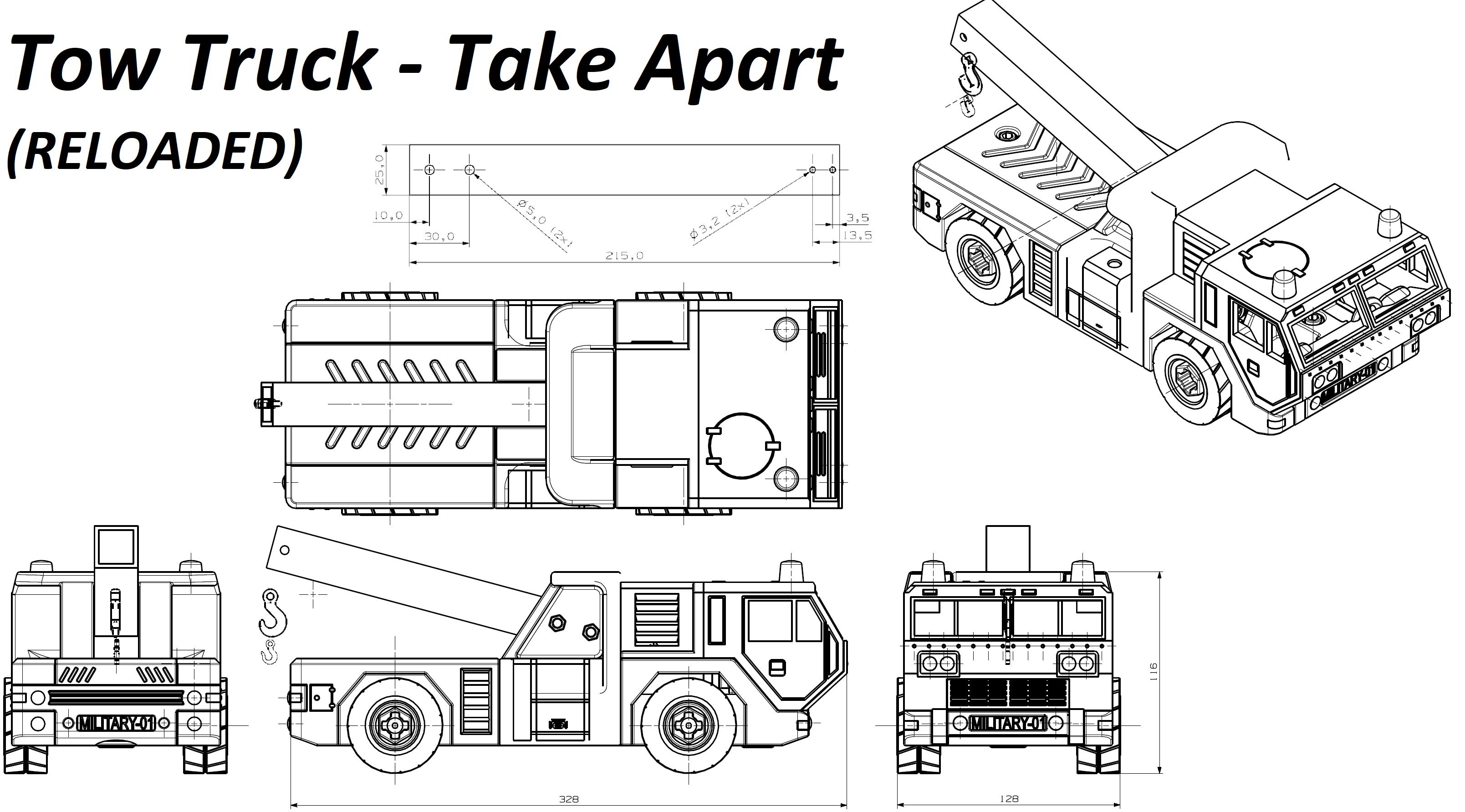 3D file Tow Truck Take Apart (RELOADED) 🚚・3D printable model to