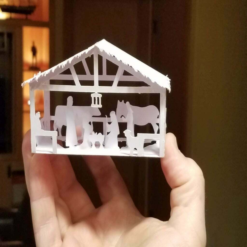 Free DXF file Papercraft Nativity Scene 🎄・Template to download and 3D