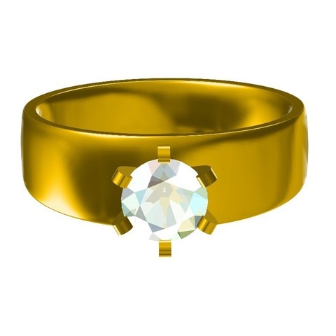 Jewelry 3D CAD Model Womens Engagement Ring