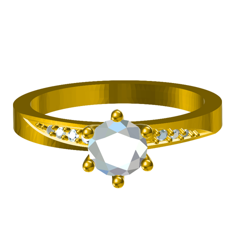 Jewelry 3D CAD Model Womens Engagement Ring