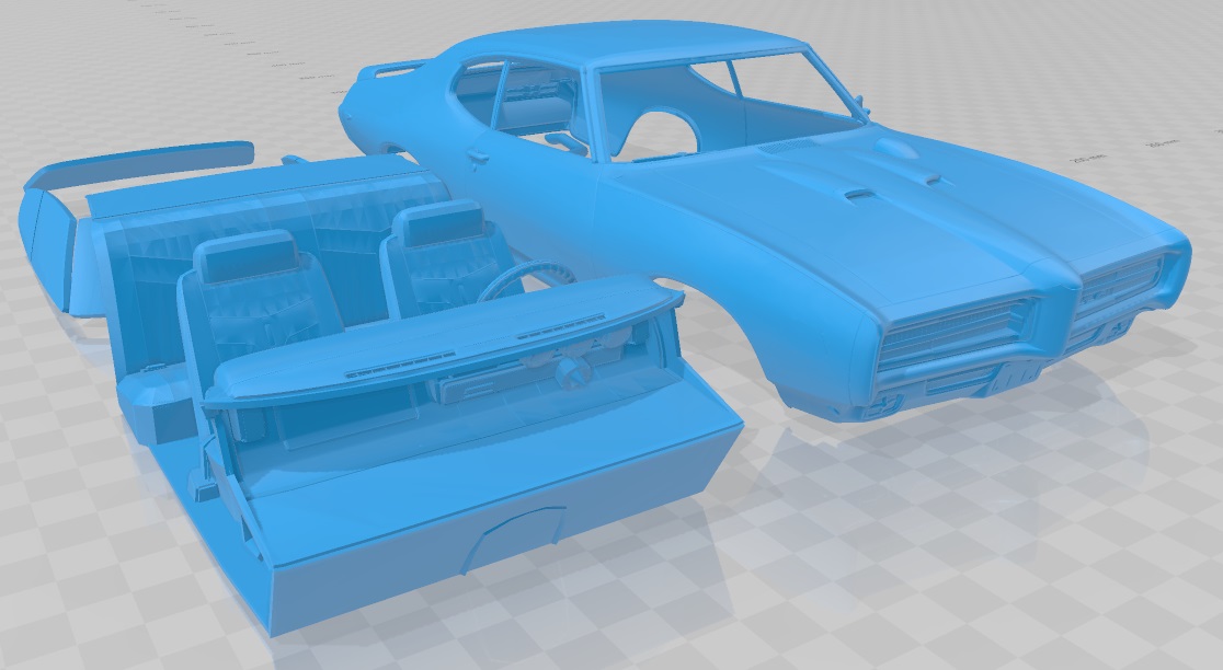 Файл 3D Pontiac GTO Judge 1969 Printable Car・Модель 3D-принтера для ...