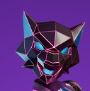 Neon wolf mask