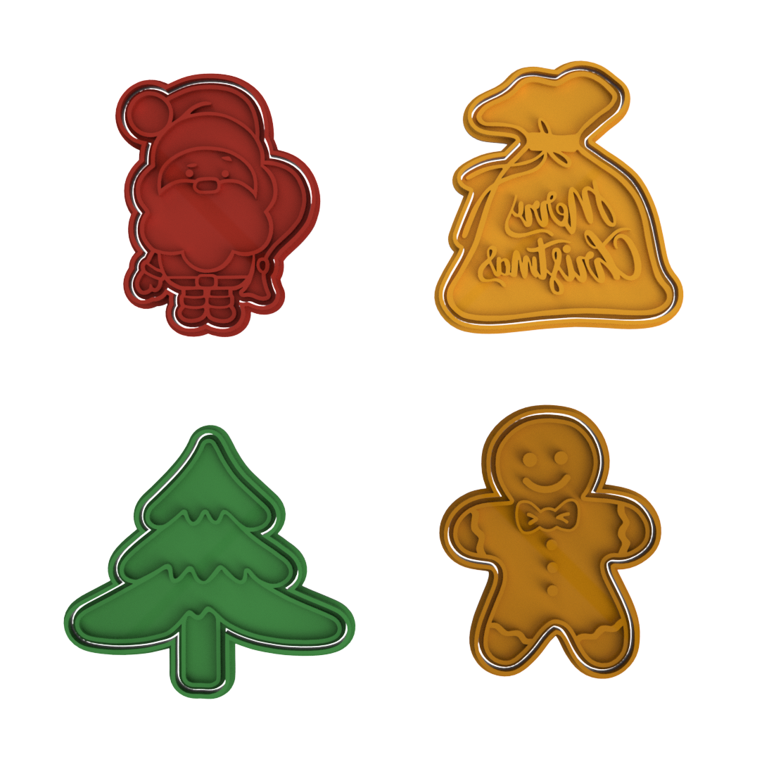 STL file Christmas Cookie Cutter Set (Small Version)・3D printer model ...