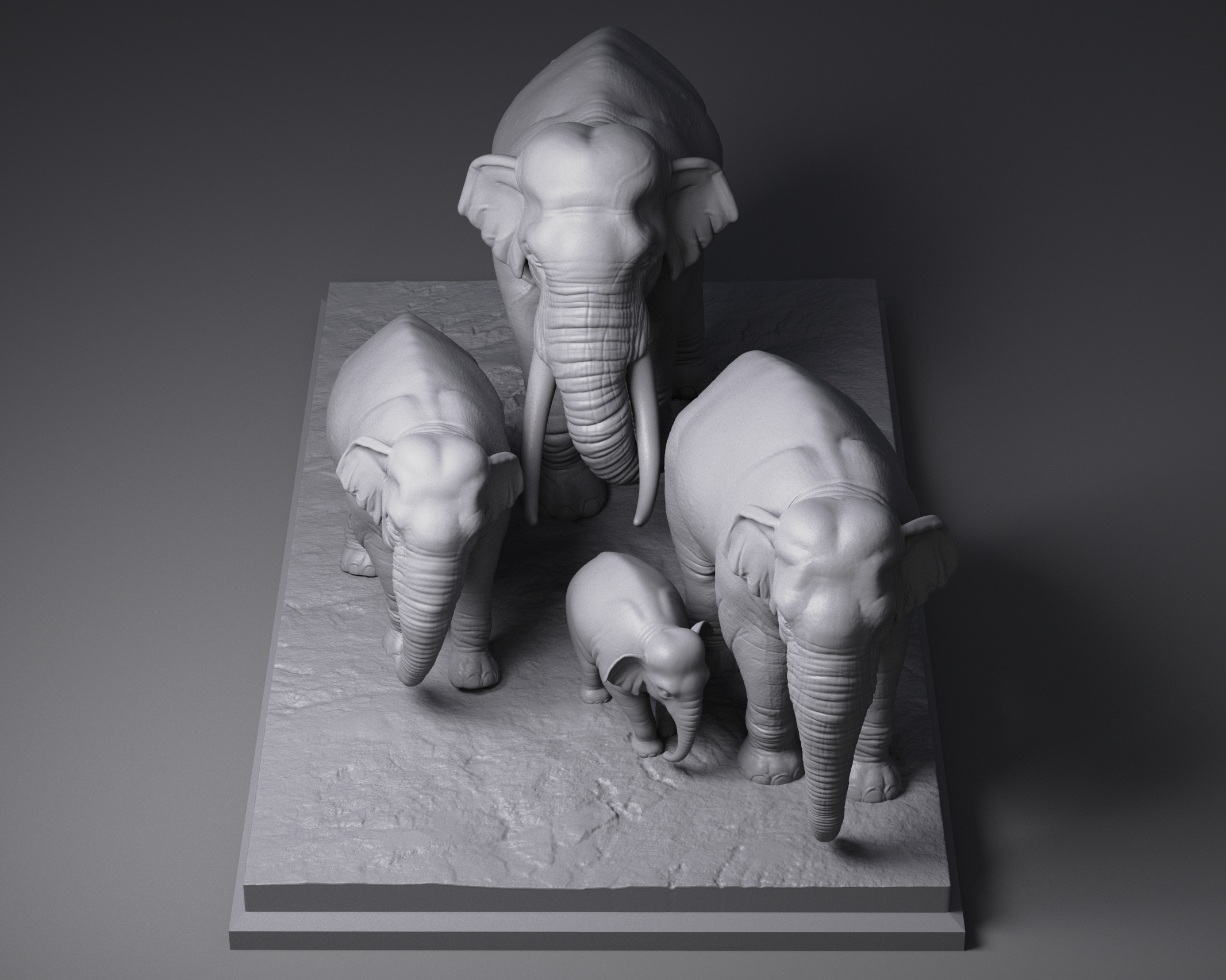 STL file Elephant familyă»3D printer model to downloadă»Cults