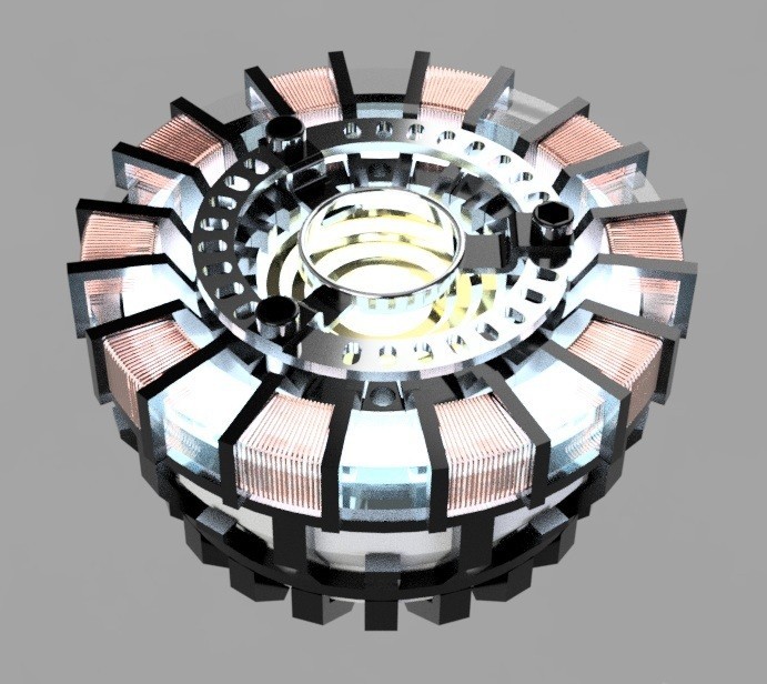 Horloge De Bureau Iron Man – Réacteur Arc En 3D, Impression Numérique, Argenté