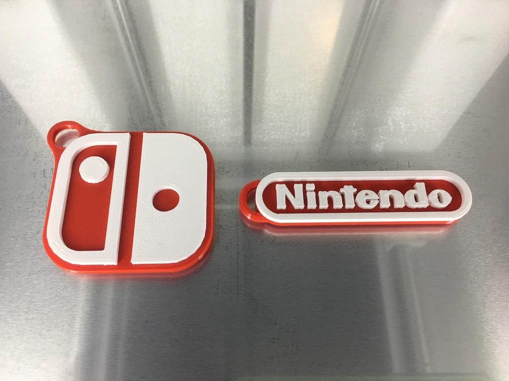 Dual/Multi Material Nintendo and Switch Logo Keychains 3D model