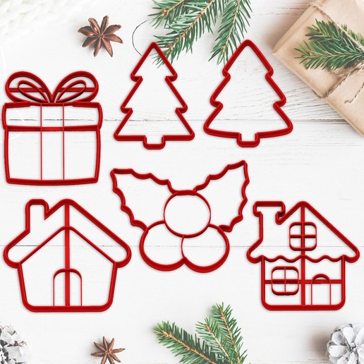 Download STL file CHRISTMAS - christmas cookie cutter - xmas party cookie cutter - tree - pine 
