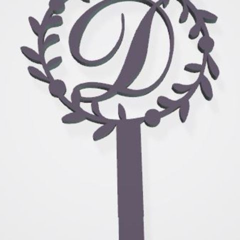 Download 3D printing files Wedding Cake Topper "D" ・ Cults