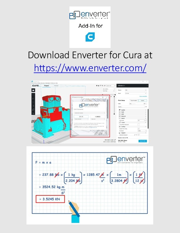 Free 3D file Dimensional analysis and unit conversion plugin for Cura・3D printer design to