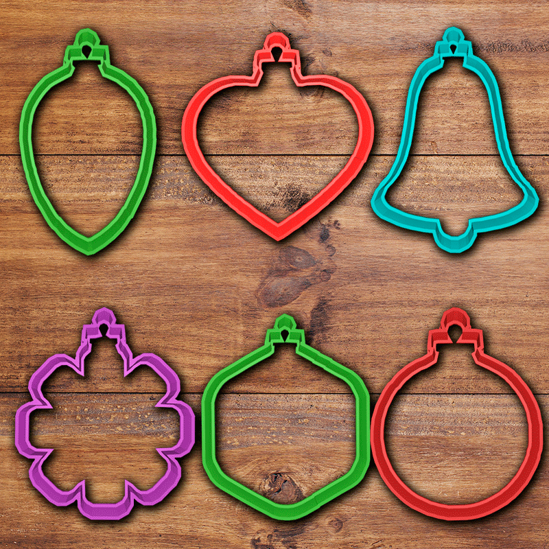 STL file Christmas ornaments cookie cutter set 🎄・3D print design to