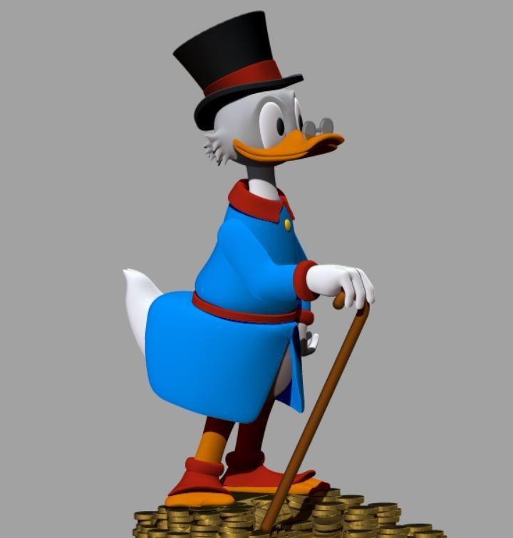 Uncle Scrooge - Sitting on a Treasure Chest - 25 cm figure