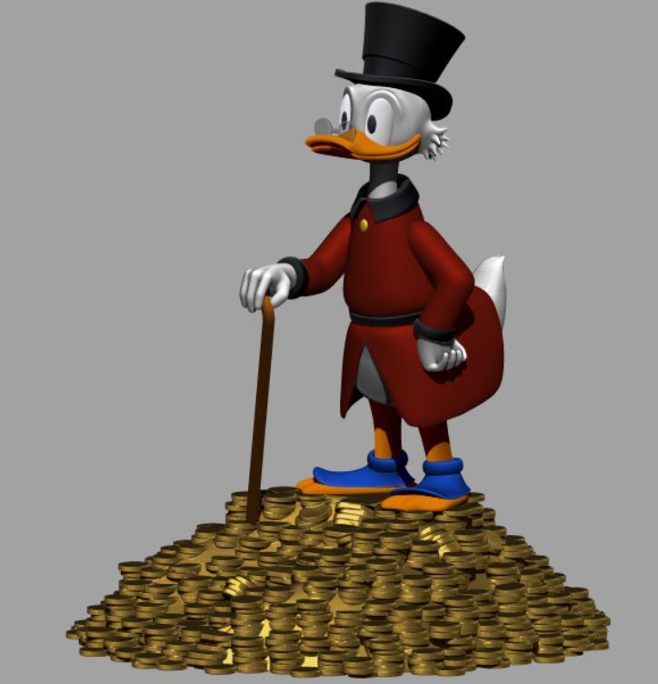 Statue 50cm Oncle Picsou Bitcoin en kit à peindre - Uncle Scrooge