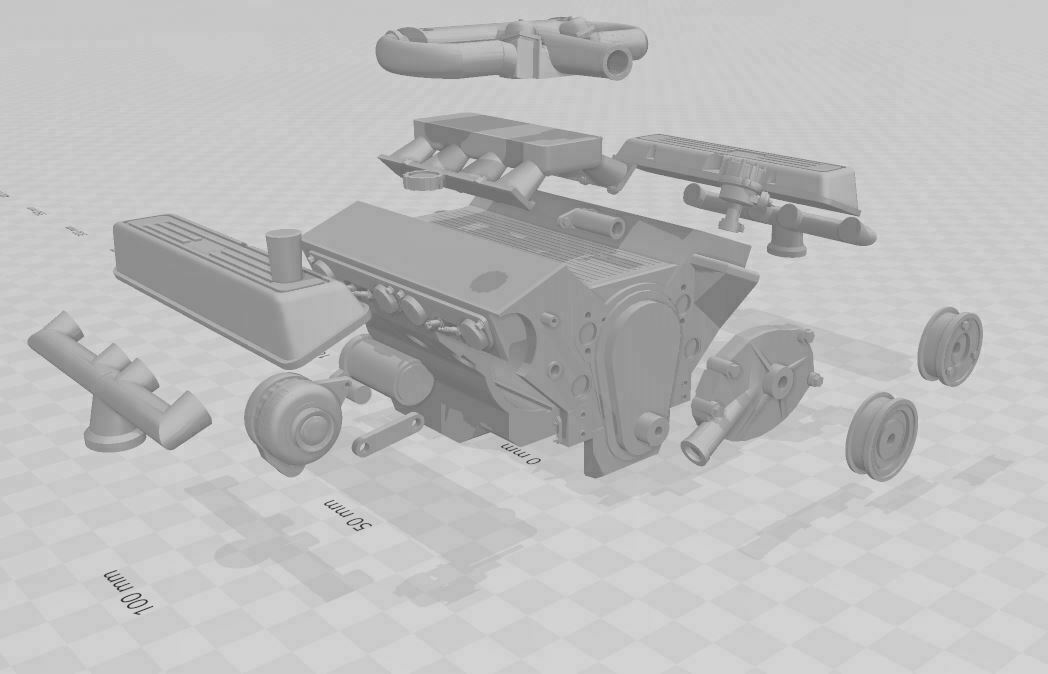 STL file V8 RANGE ROVER classic 1/10 engine for RC (cover 540) 🌆・3D ...