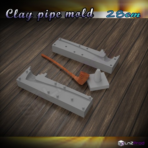 Download STL file Mold to create a clay pipe 28cm • Design to 3D print