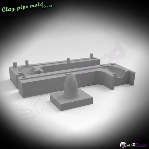 Download STL file Mold to create a clay pipe 18cm • 3D printable design