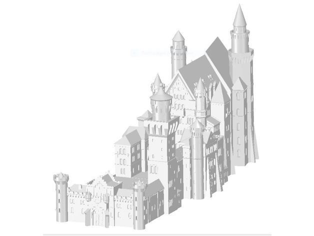 Free STL file Neuschwanstein Castle 44 pieces 🏰・3D printing template to ...