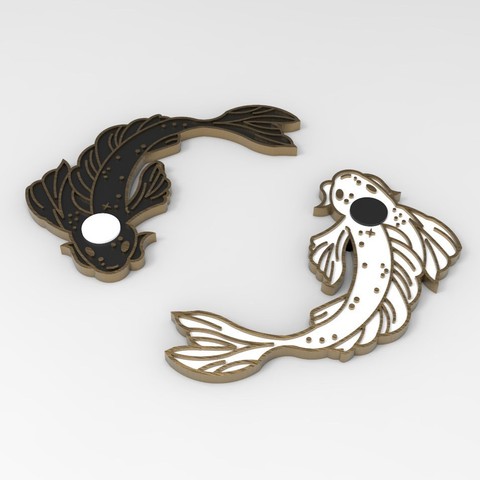 Download 3d Printing Files Koi Fish Magnet Or Wall Decoration Cults