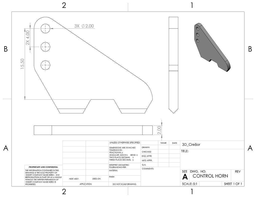 Download free STL file RC Plane Control Horn • 3D print design ・ Cults