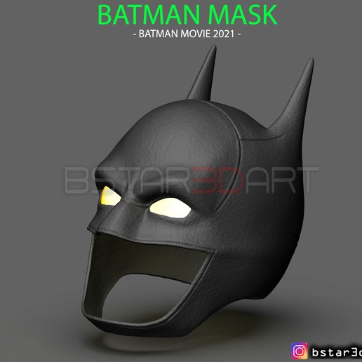 Download STL file Batman Mask - Robert Pattinson - The Batman 2021 - DC ...