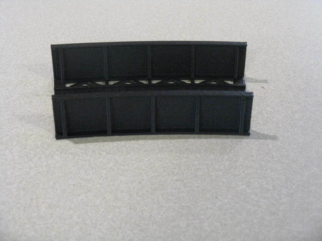 Free STL file HO Scale 24" Radius Curved Bridge Section・3D printable