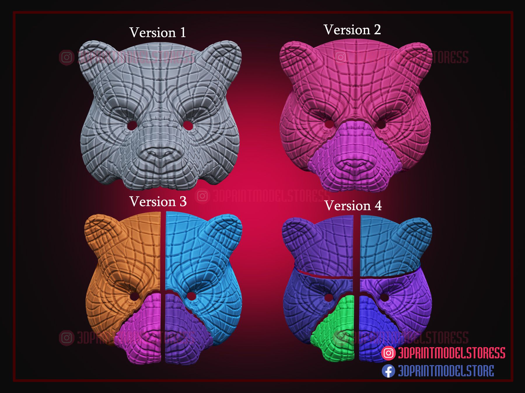Fichier 3D Masque de jeu Squid - Masque Vip Bear pour Cosplay 🦑・Plan ...