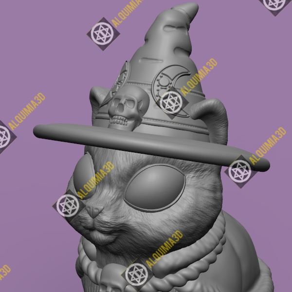 OBJ file The witch cat 🧙‍♀️・3D printer design to download・Cults