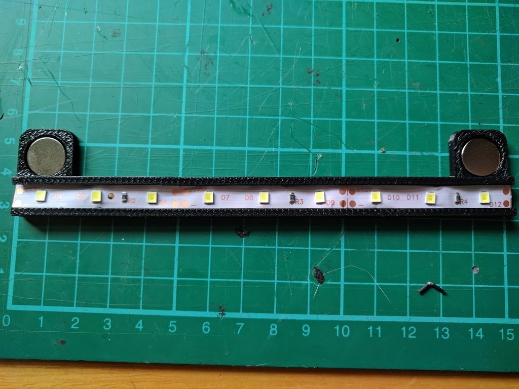 Led Magnets Free 3D file LED Mounting for 8mm Strip and 12mm magnet. 150mm long.・3D ...