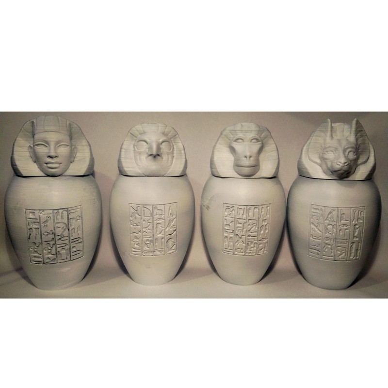 3D file Ancient Egyptian Canopic Jars 🫙・3D print design to download・Cults