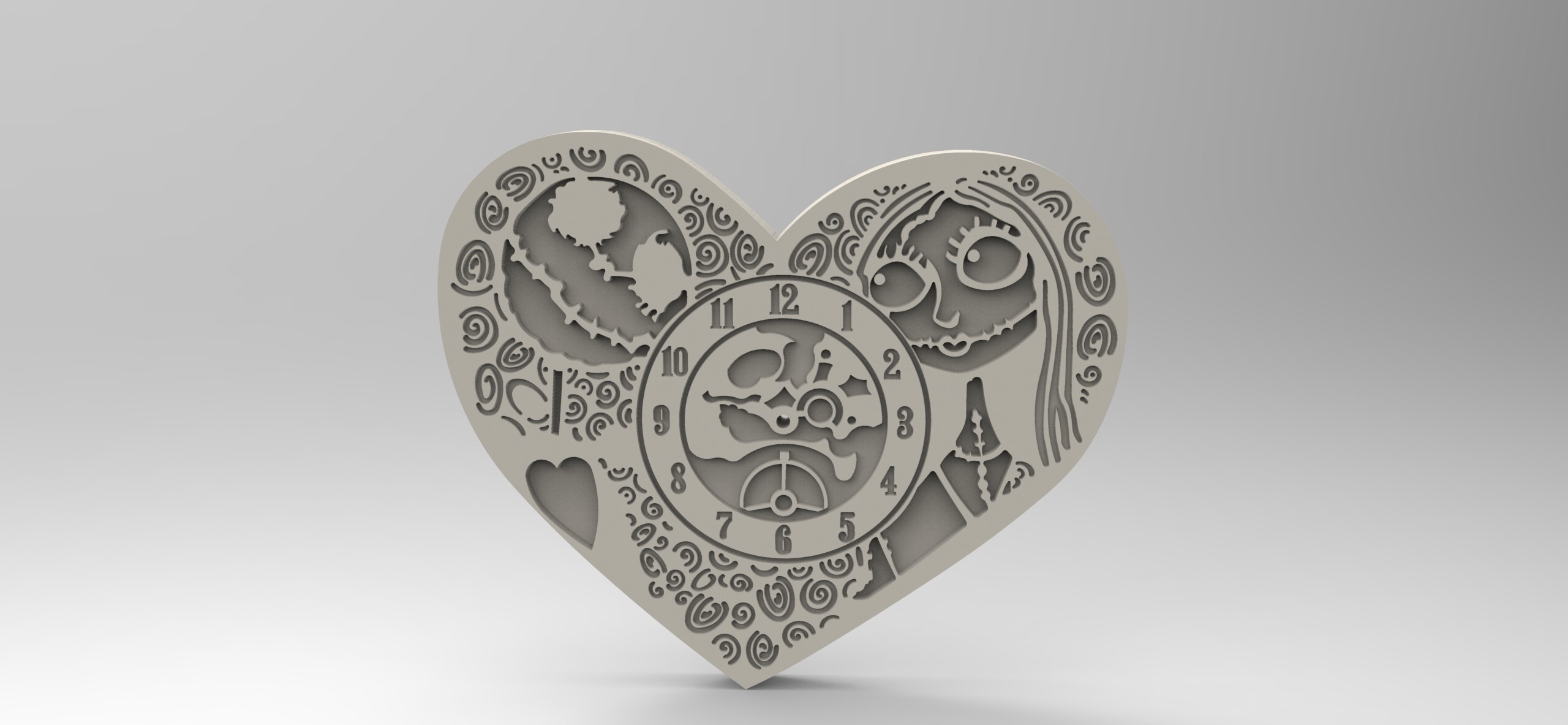 Archivo STL reloj del amor modelo 3D STL para CNC Router e impresión 3D ...