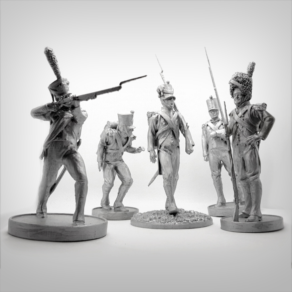 STL file Pack of 5 Napoleonic soldiers. 🫡・3D printing template to