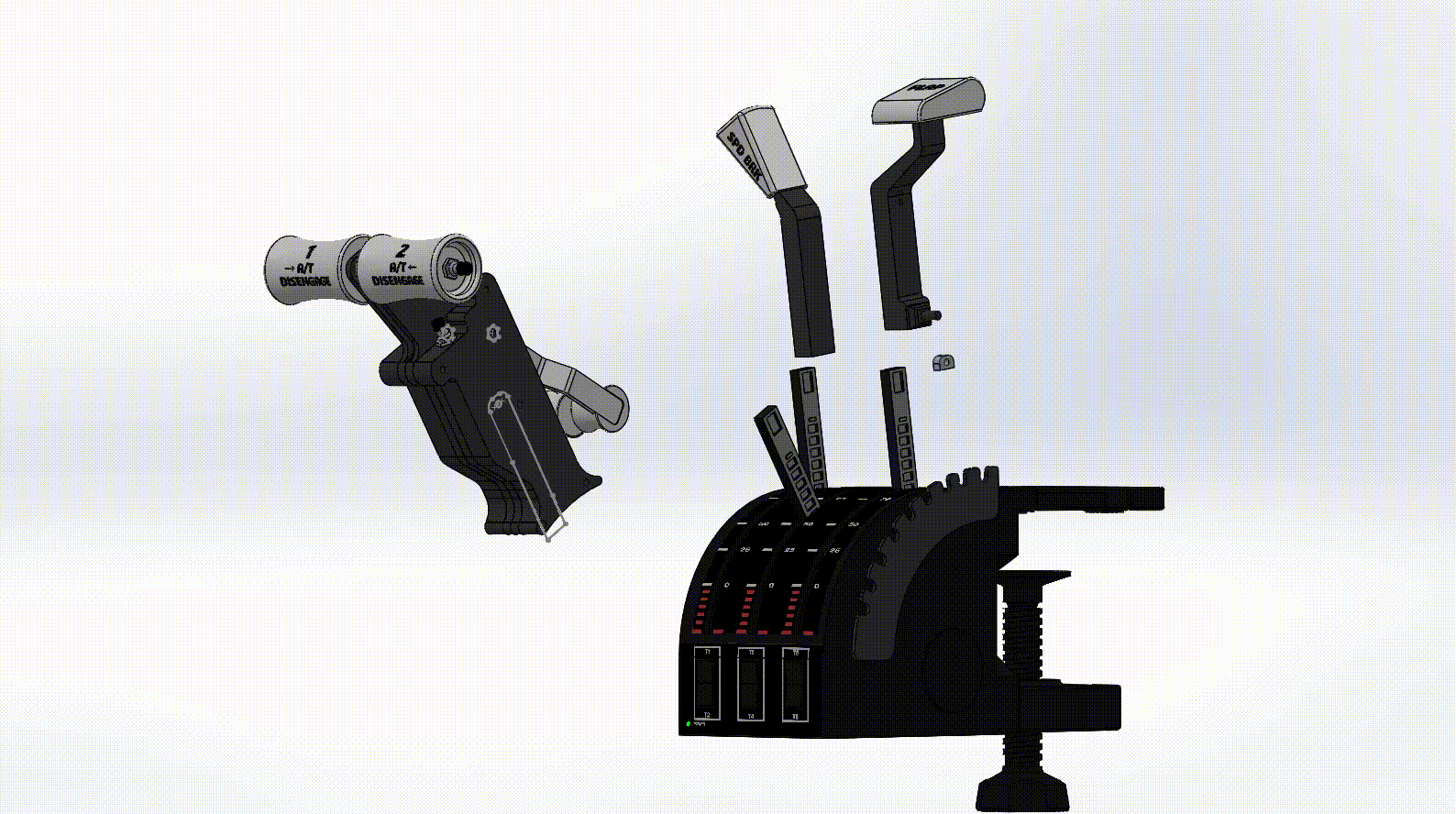 Boeing 737 Throttle levers for Saitek Quadrant complet poignées Pro