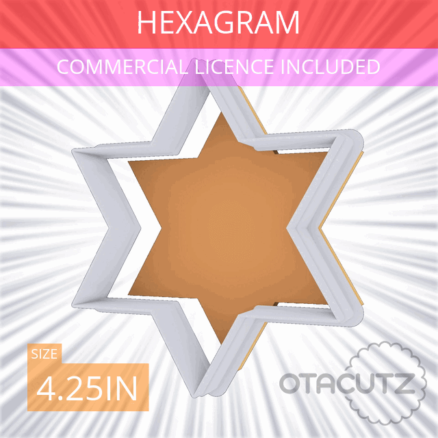 STL file Hexagram Cookie Cutter 4.25in / 10.8cm 🍪・3D print design to
