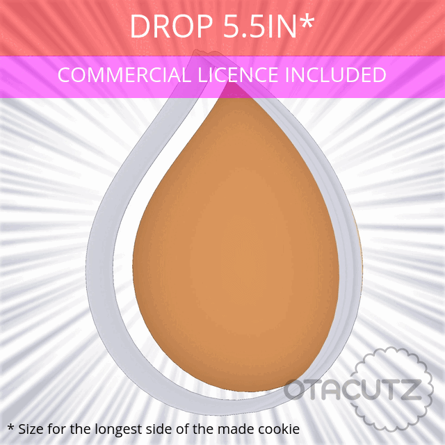 STL file Drop Cookie Cutter 5.5in / 14cm 💧・Design to download and 3D