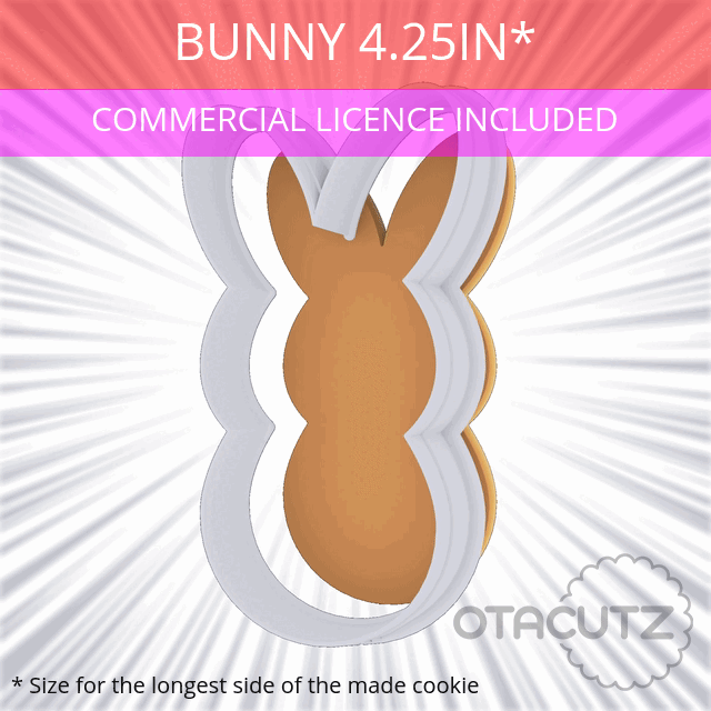 STL file Bunny Cookie Cutter 4.25in / 10.8cm 🍪・3D print object to