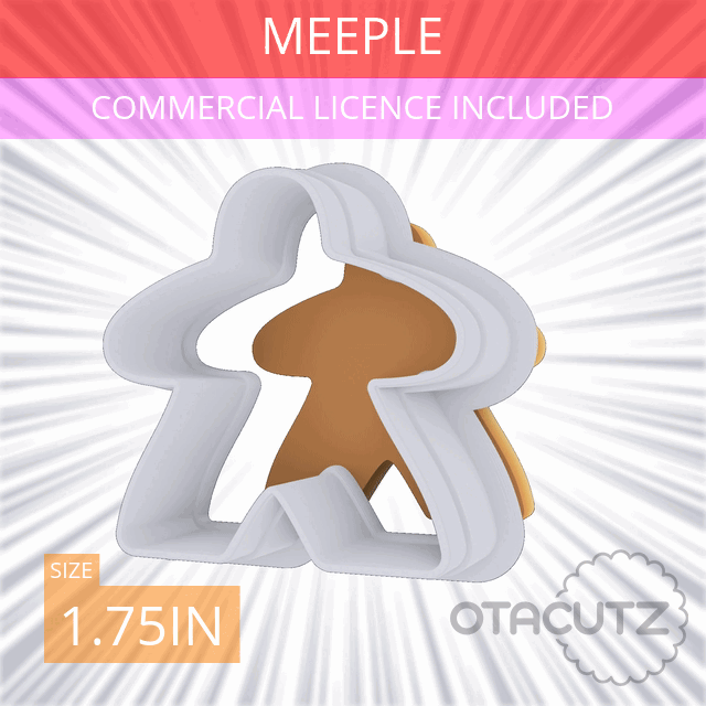 STL file Meeple Cookie Cutter 1.75in / 4.4cm 🍪・3D print design to