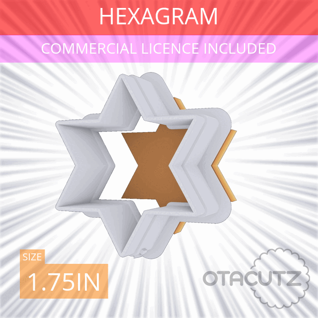 STL file Hexagram Cookie Cutter 1.75in / 4.4cm・3D printing idea to