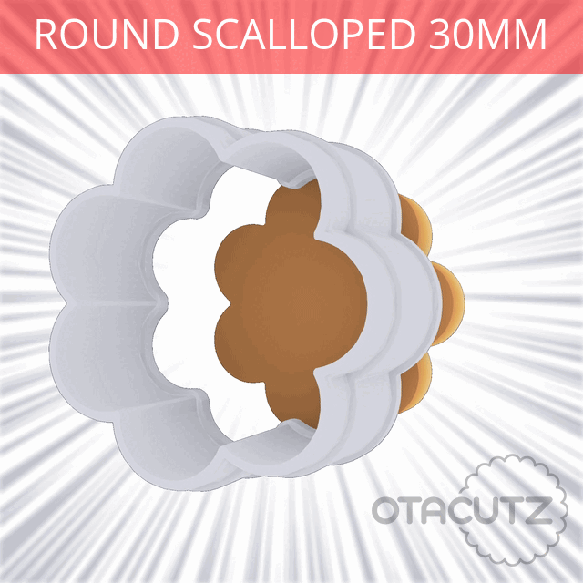 3D file Round Scalloped Cookie Cutter 30mm・3D printer design to download・Cults