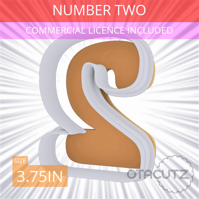 STL file Number Two Cookie Cutter 3.75in / 9.5cm・3D print object to