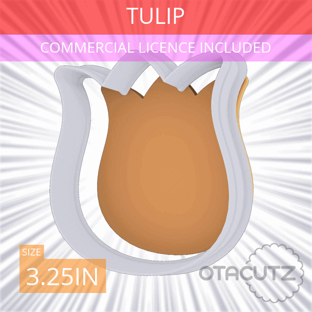 STL file Tulip Cookie Cutter 3.25in / 8.3cm 🌷・3D print design to download・Cults