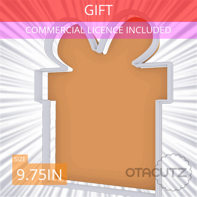 STL file Gift Cookie Cutter 9.75in / 24.8cm 🎁・Model to download and 3D