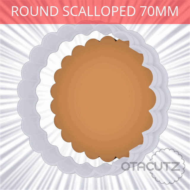3D file Round Scalloped Cookie Cutter 70mm・Design to download and 3D