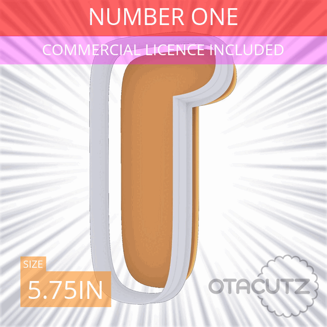 3d-file-number-one-cookie-cutter-5-75in-14-6cm-3d-printable-model-to