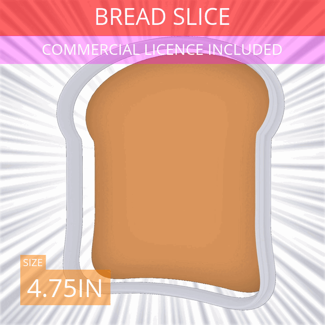 3D file Bread Slice Cookie Cutter 4.75in / 12.1cm・3D printing idea to ...