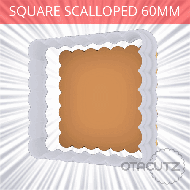 3D file Square Scalloped Cookie Cutter 60mm・3D printable model to